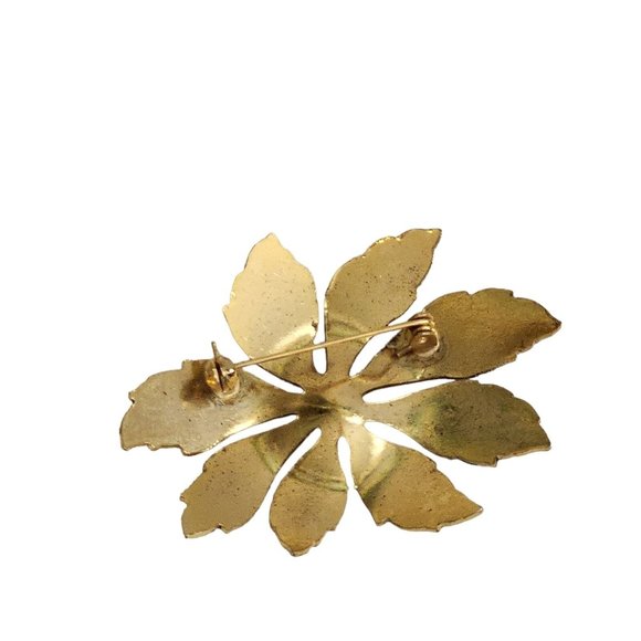 Vintage Blue Enamel Foliage Flower Two Tone Blue Shades Enamel Pin Brooch - Picture 11 of 14